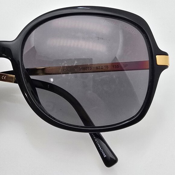 Michael Kors MK2024F Adrianna II Black Gold Frame Polarized Grey Lens Sunglasses - Picture 13 of 15